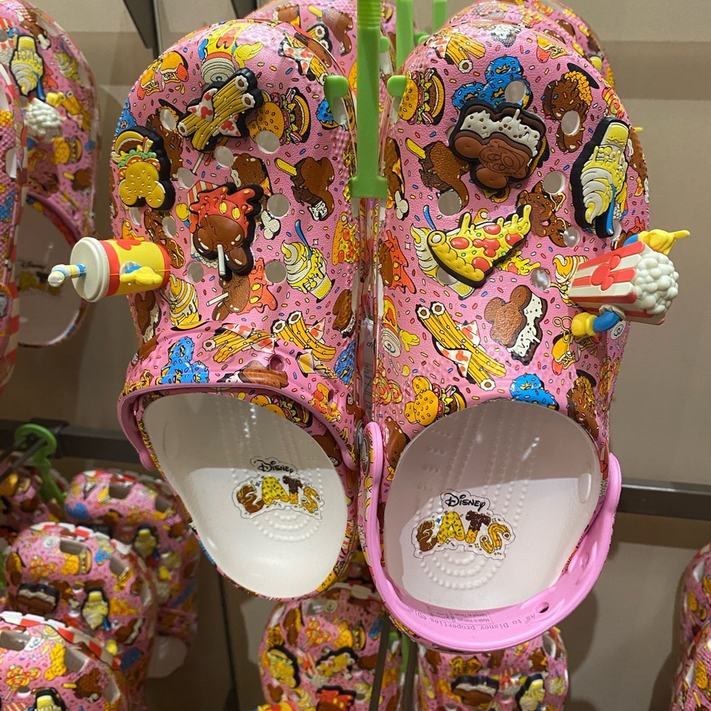Disney Eats Snacks Pink Crocs size M5 W7 BNWT